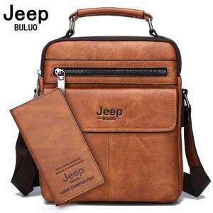 JEEP BULUO 남자 크로스 바디 숄더 백 분할 가죽 핸드백 패션 비즈니스 남자 메신저 백 고품질 토트 핫