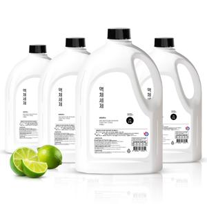 바른세탁소 액체세제 라임향 2.5L 4개 / 대용량 세탁세제