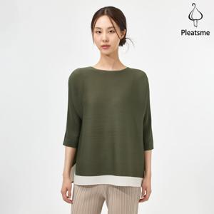 [최초가 178000원] 밑단 블록 7부 티셔츠_EPTSM024015
