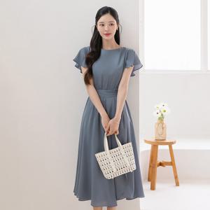 (~XXL까지) 헤포이 윙 소매 러플 쉬폰 원피스 여름 롱원피스 나들이룩 일상룩 데이트 모임 미시 빅사이즈
