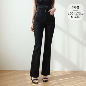 [브리치]  / (노컷진20탄)하이웨스트 부츠컷 스판 밴딩 블랙진