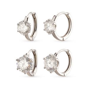 14k 클라라 모이사나이트 6프롱 링귀걸이 1캐럿