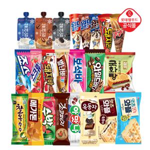 롯데 아이스크림 바/콘/설레임/샌드 10+6+6 골라담기