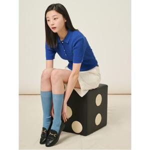 [25SS][빈폴솔솔니트] T칼라 케이블 반소매 풀오버  블루 (BF5451C12P)