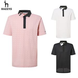 [인기] 헤지스남성 메쉬 자카드 반팔카라티 평상겸용 골프티셔츠 HUTS5B352