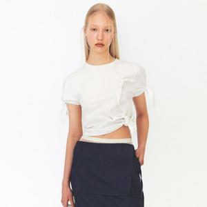 [한예슬착용][정상가 69,000원] TIE SLIT TEE (2color)