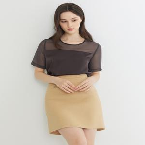 나이스클랍 배색 블록 블라우스 N242MWB421