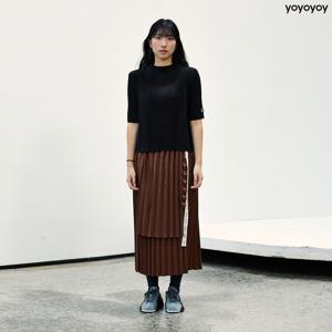 yoyoyoy [여성][최초가 149,000원] 버클 플리츠 랩스커트 브라운_AI08WNPSK02