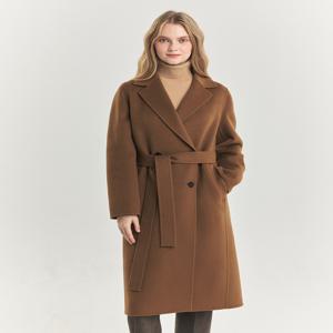 [헤지스 여성] [[24FW]] HSCO4D0C2CM [BEST][캐시미어 블렌디드] 더블버튼 벨티드 핸드메이드 코트