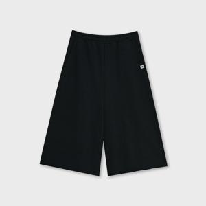 베이직 8부 와이드 스웻팬츠 [BLACK]
