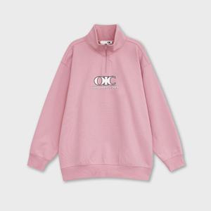 [오아이오아이컬렉션]투톤 로고 하프집업 [PINK]