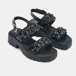 여성 소가죽 샌들 굽 6CM G25012_BLACK