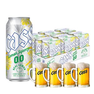 카스 레몬 제로473ml X 24캔 +카스 500 전용잔 4개 무알콜맥주맛