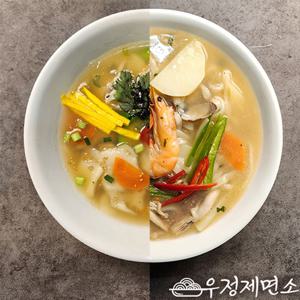 (우정제면소) 맑은해물맛 칼국수6인분+수제비6인분 (면1kg+수제비1kg+스프12봉)