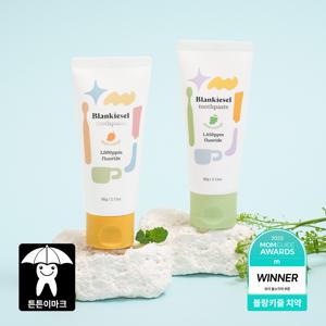 블랑키즐 치약 아기 어린이 유아 고불소 애플망고향 샤인머스캣향 60g 1+1