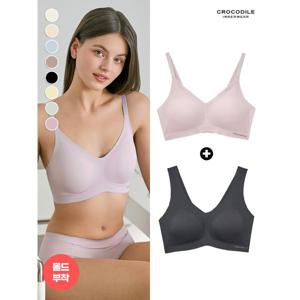 [하프클럽/크로커다일 이너웨어]25SS 라이크라 쉘론 몰드부착 런닝형/스트랩 감탄브라 1+1 택1