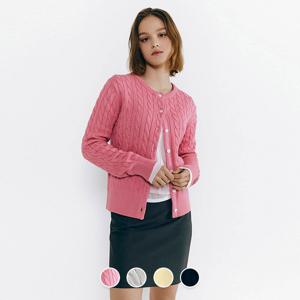 355504 여 5gg 꽈배기 라운드넥 버튼 가디건