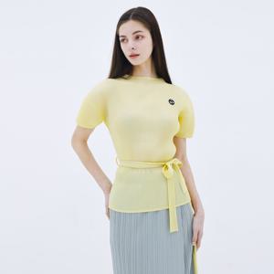 yoyoyoy [여성][최초가 122000원] 벨티드 반소매 티셔츠_옐로우