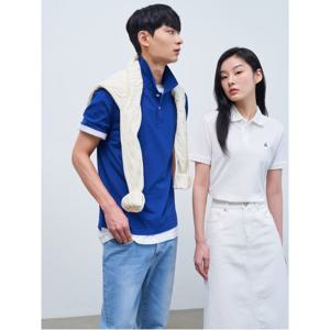 [Essential] 남녀공용 수피마 코튼 피케 티셔츠 - 로열 블루 (BC4242E01N)