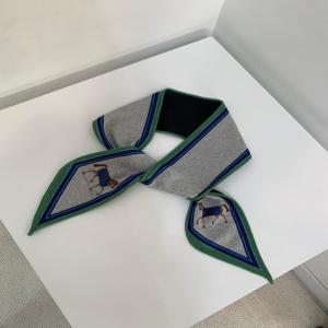 [브리치]  / 딥스 배색 홀스 프린팅 쁘띠 스카프 4color
