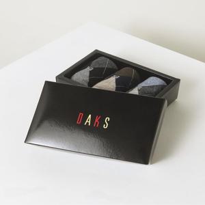 [닥스 액세서리]  DBSS5E801BK [남성중목3족] 면혼방 아가일 체크 중목 3족세트