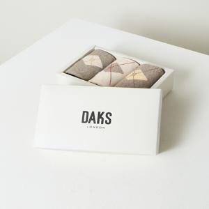 [닥스 액세서리] [[25SS]] DBSS5E703WT [무압박][여성중목3족] 체크 포인트 면혼방 중목 3족세트