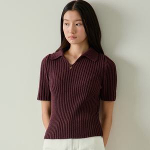 (정상가 119000원) cotton collar pullover (plum brown)