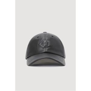 Emblem Fake Leather Cap_LXRAW24200BKX