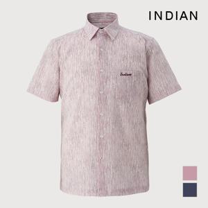 INDIAN  써커 프린트 솔리드라이크 반팔셔츠_MITNSYM3111