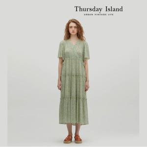 [Thursday Island] 레이스 배색 랩스타일 원피스(T234MOP238W)
