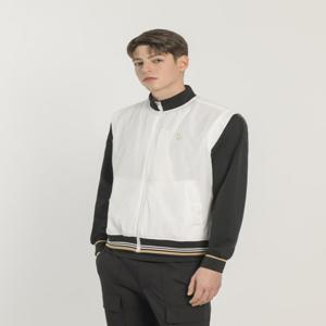 헤지스골프 [ONLINE EXCLUSIVE] 화이트 남성 우븐 집업 베스트 점퍼HUJU5A992OW