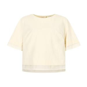 [JJ지고트]시스루 배색 백 버튼 블라우스GP5A0BLJ21
