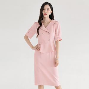 (~XXL까지) 샤트렐 숄카라 페플럼 H라인 원피스 여름 하객룩 오피스룩 데이트 모임 미시 빅사이즈