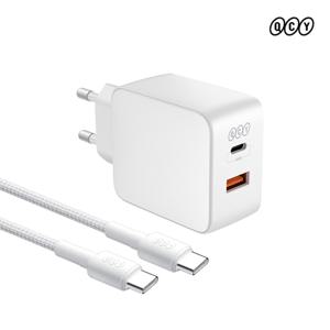 QCY GaN PD 65W 미니 고속충전기 + C to C 100W 1.2m 케이블