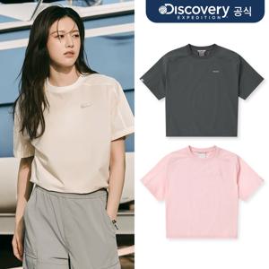 우먼스 폴튼 크롭 우븐 반팔티셔츠 3종 택1   DWRS93043-SET