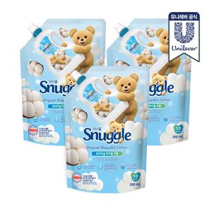 (체험팩)  섬유유연제 허거블 코튼 200ml 3개