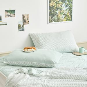 ON 3도씨 익스트림쿨 쿨나잇 냉감 베개커버 50x70 그린스트라이프