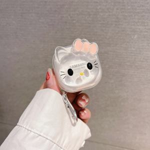 갤럭시 버즈 2 프로 라이브 곰돌이 리본 고양이 투명 젤리케이스