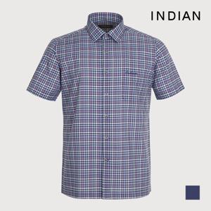 INDIAN  미니멀체크 반팔셔츠_MITNSYM3341