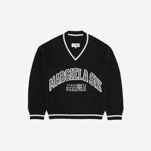 25SS V넥 바시티 니트 블랙 여성 S52HN0009 M1308 5900