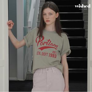 레터링 프린팅 베이직 반팔 티셔츠 (WICATS022)