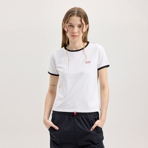 [WOMEN] 소프트 코튼 슬림 티셔츠 - 화이트 HCW0005ATZWHT