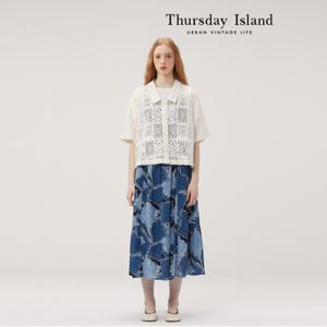 [Thursday Island] 레이스 셔츠형 블라우스(T234MBL639W)