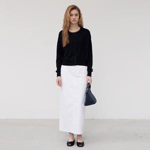 [정상가 188,000원]COTTON TWILL MAXI SKIRT - WHITE