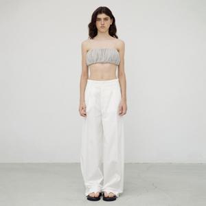 ONE-TUCK WIDE SUMMER PANTS - WHITE
