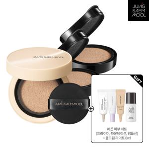 스킨 누더 커버레이어 쿠션 본품+리필 2 + 매끈피부세트(프라이머, 파운데이션, 앰플선) + 에센셜 물 토너 15ml