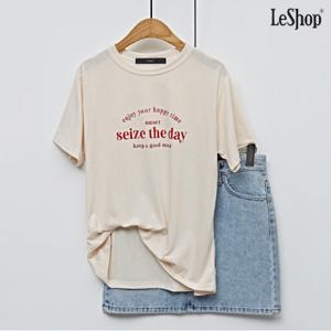 정상가:29,000원 | 라운드넥 시즈데이 레터링 반팔 티셔츠 (DO1LW019A)