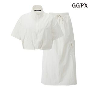 정상가:119,000원 | 스트링 집업 자켓 카고 롱 스커트 셋업 (GOBOW025D)