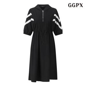 정상가:99,000원 | 후드 반집업 스트링 반팔 여성 롱 원피스 (GOBOW031D)