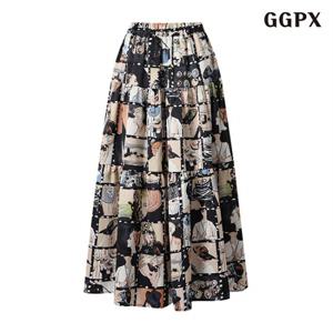 패턴 밴딩 롱 스커트 (GPAWH003D)